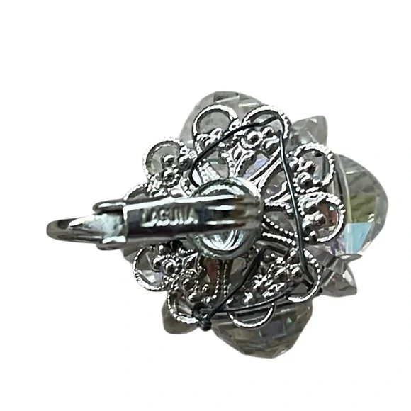 Vintage Laguna Set Necklace Bracelet Clip Earrings Aurora Borealis 1950s Parure - Picture 11 of 16